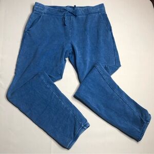 Anthropologie t.la women’s blue distressed cotton blend joggers size small